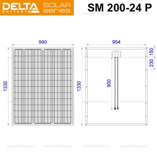 Солнечная панель (модуль) Delta SM 200-24 P (24В / 200Вт) фото 5253